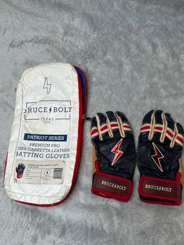 Blue Youth Medium Bruce Bolt Batting Gloves (Used)