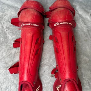 Red Youth Easton M7 Catcher's Leg Guard (Used)