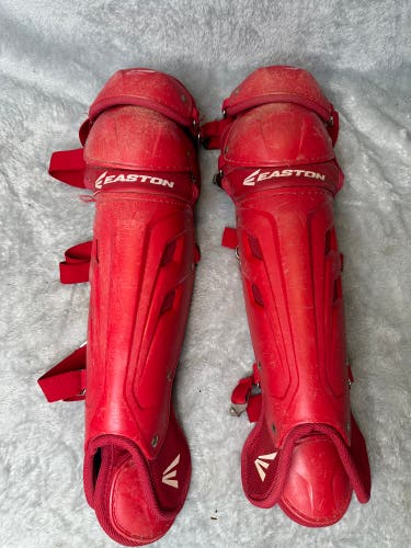 Red Youth Easton M7 Catcher's Leg Guard (Used)