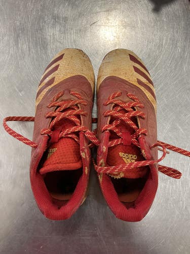 Used Adidas THREE STRIPE LIFE BB/SB Cleats Red And White Junior 02.5 11614-S000230171