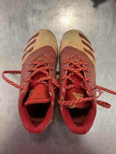 Used Adidas THREE STRIPE LIFE BB/SB Cleats Red And White Junior 02.5 11614-S000230171