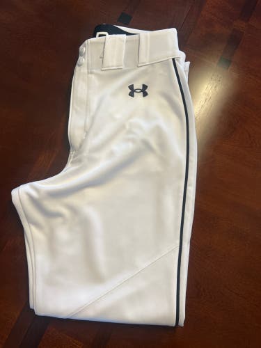 White Men's Medium Adult Under Armour Game Pants (New)