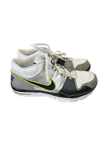 Used Nike 871378-004 WHT/BLK/YEL Basketball Shoes M Black And White Senior 11 11862-S000092663