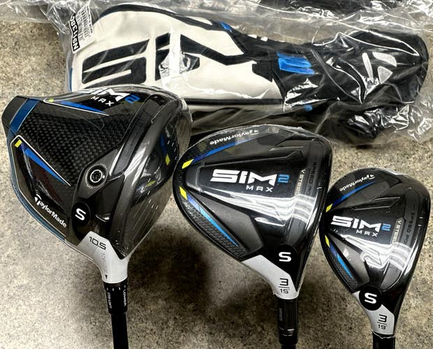 TaylorMade SIM2 MAX Right Hand Set Driver, 3-Wood, 3H, Ventus Stiff Flex NEW