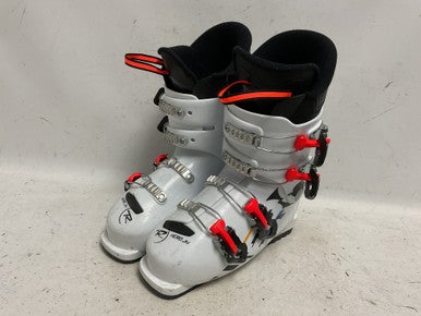 Used Rossignol HERO J4 Boys DH Ski Boot White And Orange 245 MP - M06.5 - W07.5 11855-S000198742