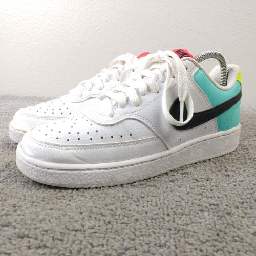 Nike Court Vision Womens Size 7.5 Shoes White Blue Yellow Low Top CZ9352-100