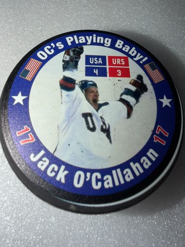 JACK O’ CALLAHAN #17 (OC ) USA 1980 OLYMPICS GOLD METAL CHAMP HOCKEY PUCK.