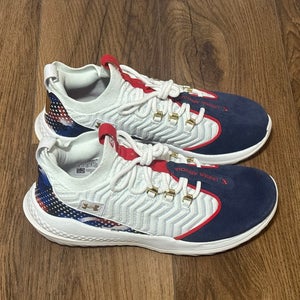 Under Armour Bryce Harper 9 Turf Shoes White Navy USA 3027440-101