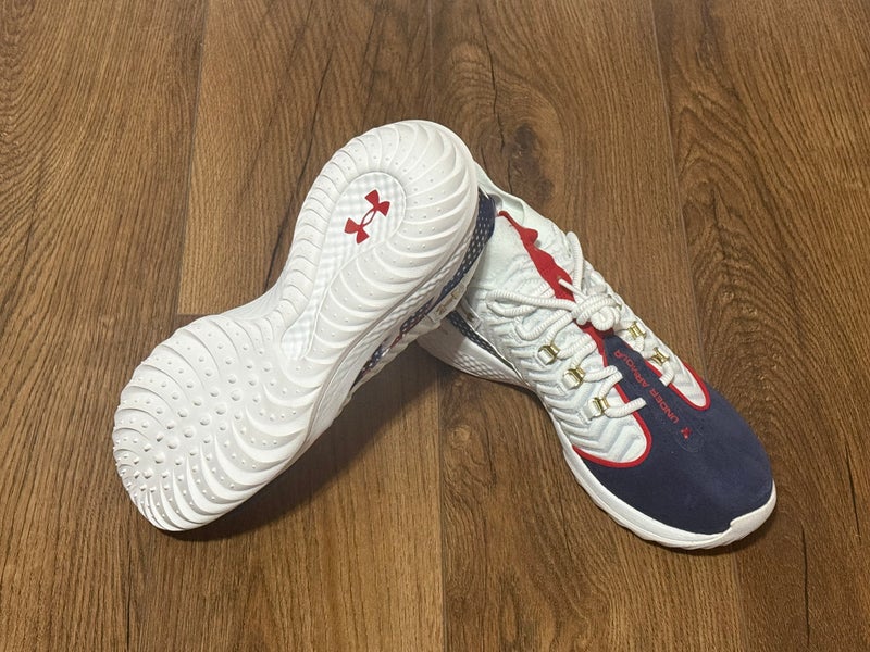Under Armour Bryce Harper 9 Turf Shoes White Navy USA  display picture 2