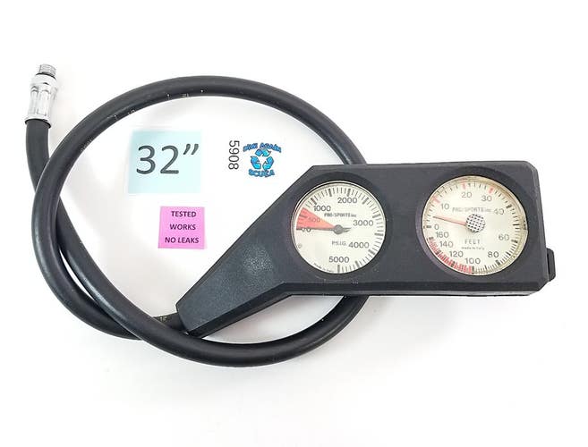 Scubapro Scuba Dive 2 Gauge Console 5000 SPG Pressure Gauge 160ft Depth    #5908