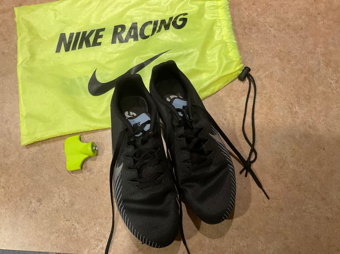 Mens Size 8.5 Black White Nike Zoom Rival M Running Spikes