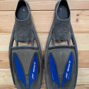 Scubapro Jet Sport Full Foot Scuba Dive Snorkel Fins Size 5-6 XS X-Small Blue