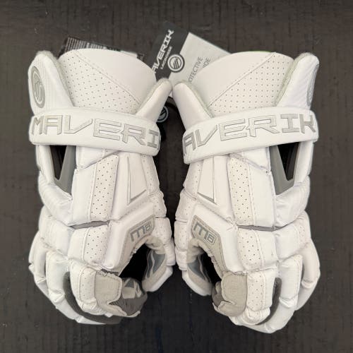 (Size Large) Maverik M6 White Lacrosse Gloves Brand New