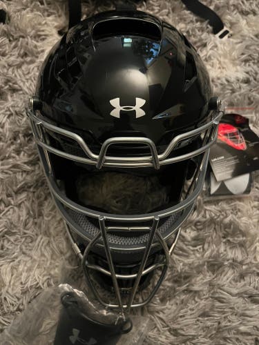 Under Armour Adult CONVERGE PRO catchers helmet BLACK MATTE 7-7 1/2 New