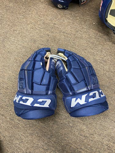 NHL COLUMBUS BLUE JACKETS CCM Pro Model Gloves 15" Pro Stock (Used)