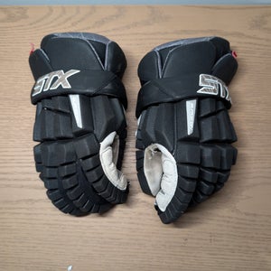 Black STX Surgeon RZR Lacrosse Gloves Medium/12'(Used)