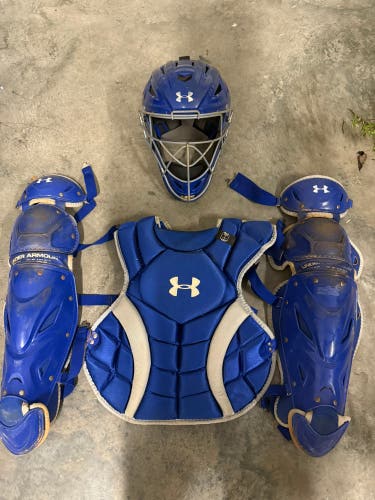 Blue Under Armour Pro series Catcher's Set (Used)