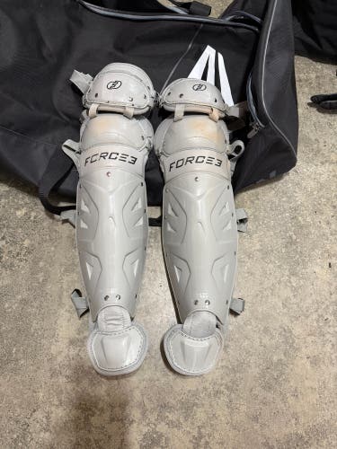 Worn once, Adult Force 3 catchers leg guards & chest