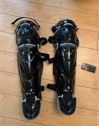 Under Armour UALG2-SRVS Catchers Leg Guard 14.5 Inches Ages 12-16 Black New