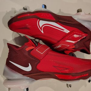 Red Men's Size M 9.5 (W 10.5) Nike High Top Metal (New)