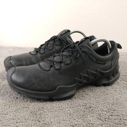 ECCO BIOM AEX Mens Size 42 EU Shoes Low Top Black Leather Sneakers Lace Up