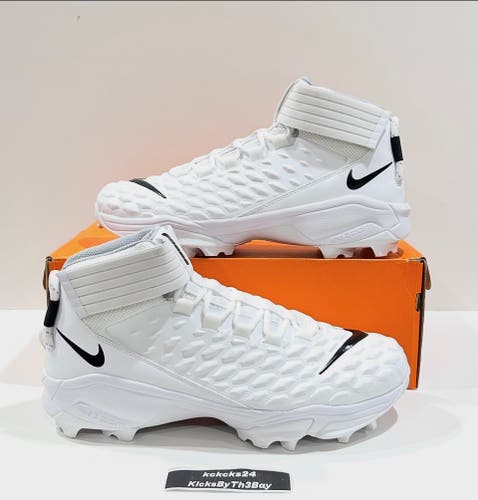 Size 14 WIDE Nike Force Savage Pro 2 Shark Football Cleats White CK2823-100