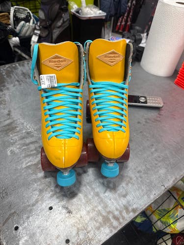 Used Riedell CREW TURMERIC MED Senior Roller Quad Skates Orange Senior 8 11337-S000479067