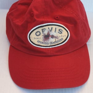 ORVIS Red Fishing Cap Hat One Size Fits All Adult Unisex (New)