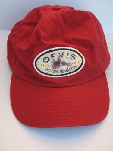 ORVIS Red Fishing Cap Hat One Size Fits All Adult Unisex (New)