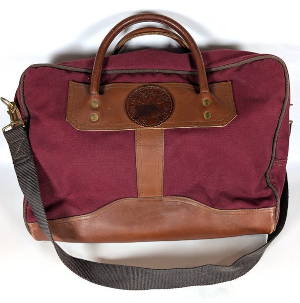 Duluth Pack Briefcase Laptop Bag Tough Canvas Leather Trim USA Made Red