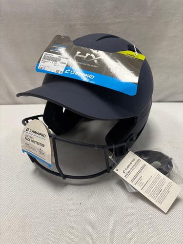 Used Champro 7 - 7 1/2 Batting Helmet w/Mask Navy Blue LG 11490-S000268734