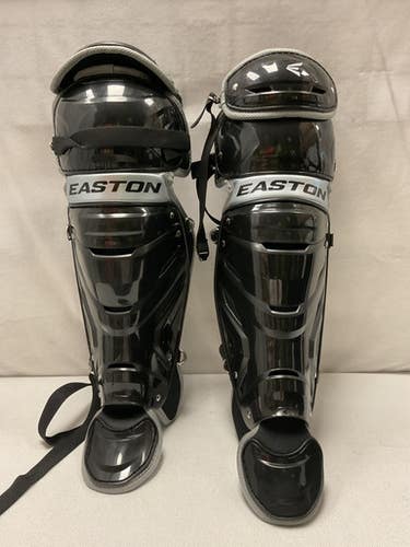 Used Easton GAMETIME SHINGUARDS ADT Catchers Leg Guards Navy Blue Adult 11490-S000268728