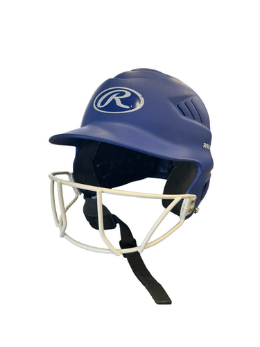 Used Rawlings BATTING HELMET Batting Helmet w/Mask Royal Blue MD 11682-S000127046