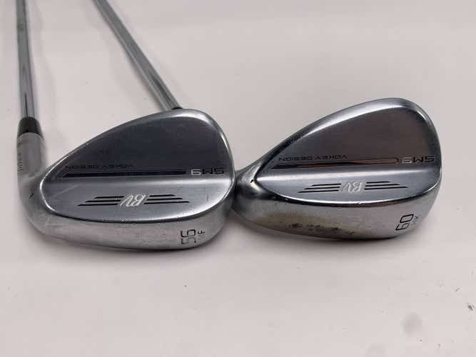 Titleist Vokey SM9 Tour Chrome Wedge Set 56* 14 | 60* 14 RH Midsize Grips