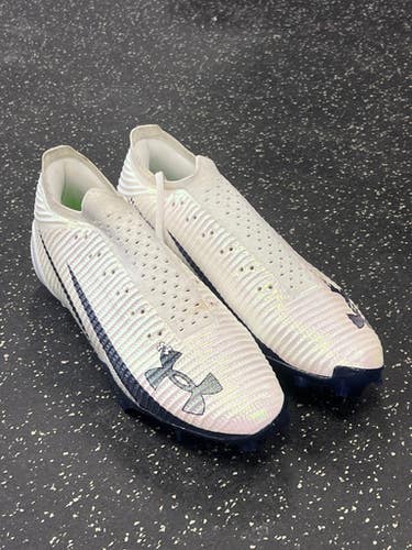 Used Under Armour Adult FB Cleats White Senior 14 11849-S000036393