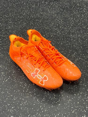 Used Under Armour Adult FB Cleats Orange Senior 12 11849-S000036403