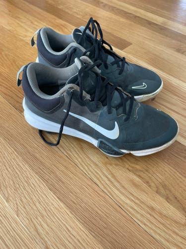 Black Men's Size M 7.5 (W 8.5) Adult Nike Trout Low Top Metal (Used)