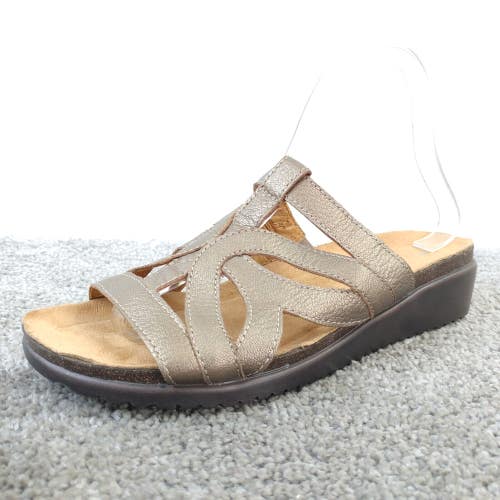 Naturalizer N5 sandals Womens 8 Comfort Shoes Slip On Leather Fryna Pewter