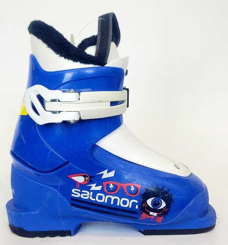 Used $100 Kid's Salomon Ski Boots 1 Buckle blue Size 11 Mondo 17/18