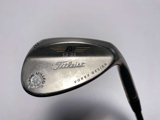 Titleist Vokey Spin Milled SM4 Chrome Lob Wedge LW 58* 6 Bounce RH