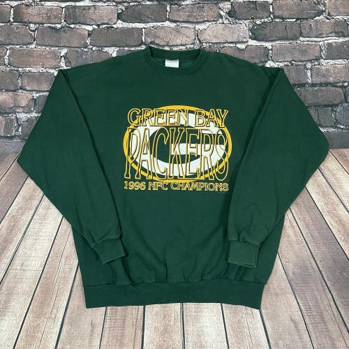 Vintage 1996 Green Bay Packers NFC Champions Crewneck Sweatshirt Mens Size XXL