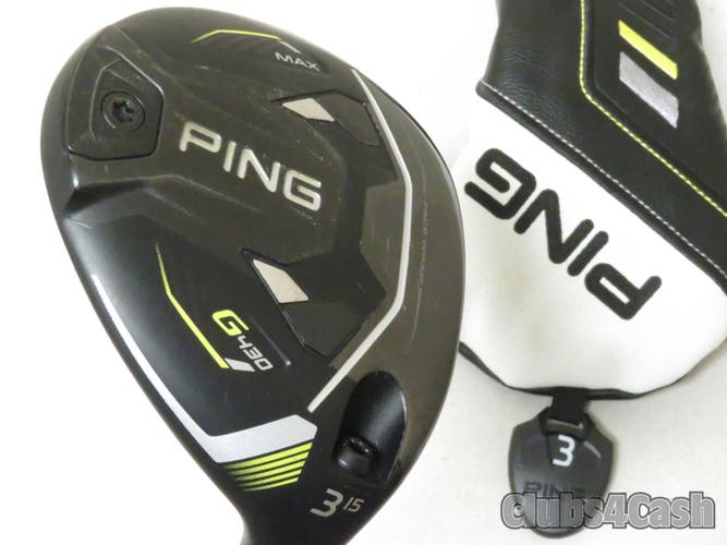 PING G430 Max Fairway 15° 3 Wood TOUR 2.0 Chrome 75 X-Flex +Cover