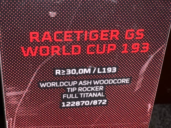 2022 Volkl Racetiger WC GS 193 cm Racing Skis Without Bindings (Used)