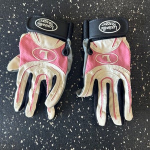 Used Louisville Slugger BB/SB Batting Gloves Pink XS 11849-S000029982