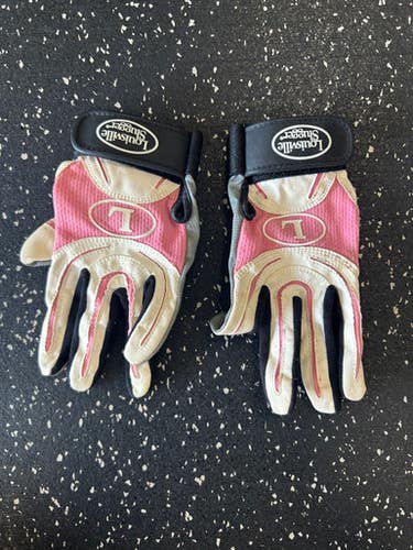 Used Louisville Slugger BB/SB Batting Gloves Pink XS 11849-S000029982