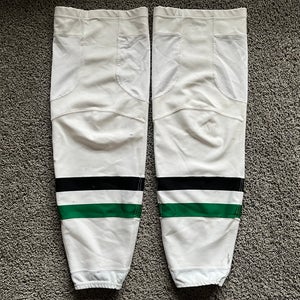 XL+ Dallas Stars Away White Adidas Socks Kevlar Pro Stock Hockey (Used)