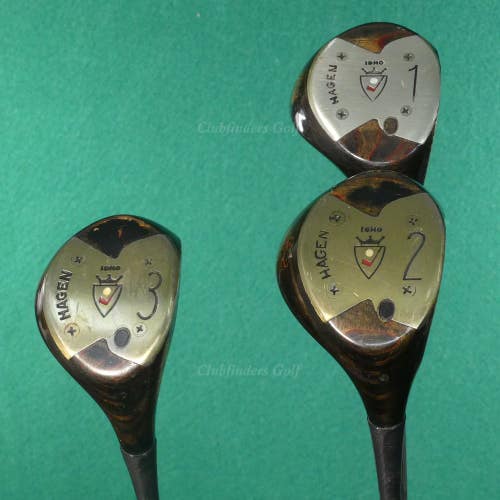 VINTAGE Walter Hagen 19MO Haig Ultra 1, 2 & 3 Woods Steel Stiff SET OF 3 *READ*
