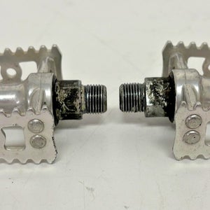 Vintage MKS Japan Stream Silver Aluminum Rat Trap Platform Pedals 9/16" Axle