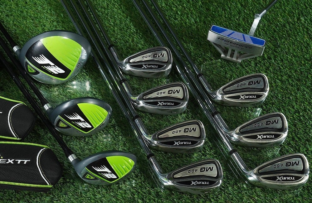 Men's 14Pc. Golf Set TOUR-X MG400 Irons, Nextt T2 Woods, Delta