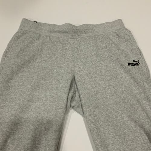 Women’s Puma Essential Sweatpants, Fleece Lined, Heather Gray, Size XL